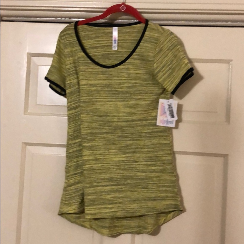 LulaRoe yellow and black micro stripe XXS T-shirt